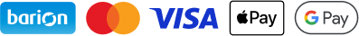 A kényelmes és biztonságos online fizetést a Barion Payment Zrt. biztosítja, MNB engedély száma: H-EN-I-1064/2013. Bankkártya adatai áruházunkhoz nem jutnak el.